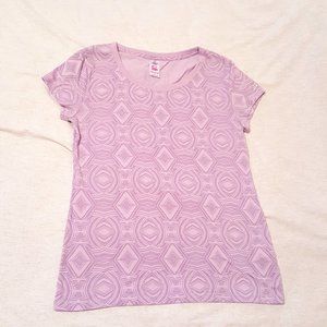 2/$20 Zumba Aztec Print Purple Pink Short Sleeve Shirt, Woman Medium